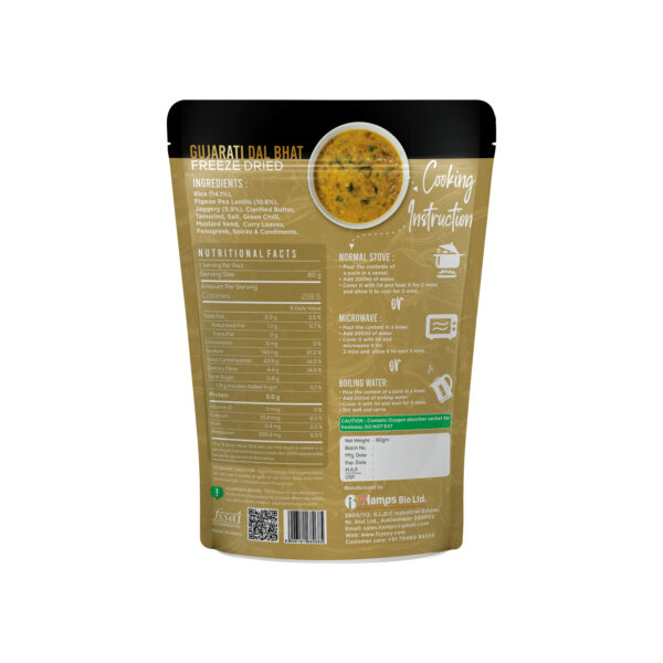 Freeze-Dried Gujarati Dal Bhat – Ready to Eat | Authentic Home-Style Taste