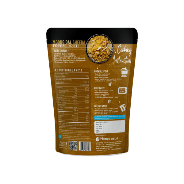 Freeze-Dried Moong Dal Sheera – Ready to Eat | Authentic Indian Sweet | Just Add Hot Water