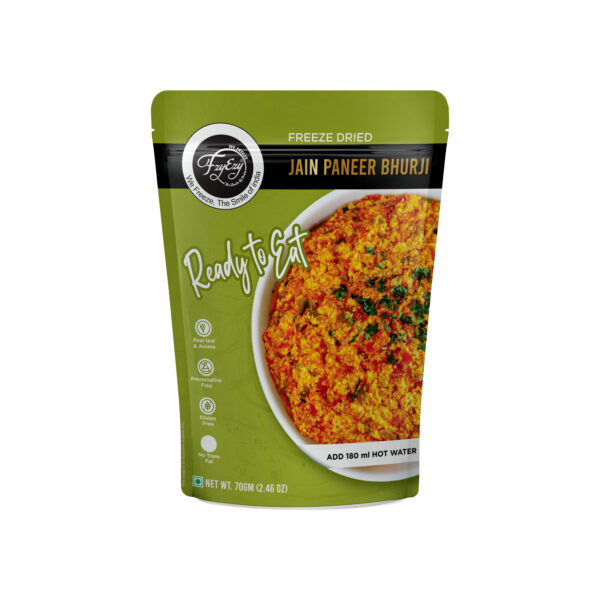 Freeze-Dried Jain Paneer Bhurji – No Onion & Garlic | Ready to Eat | High-Protein Meal | Just Add Hot Water