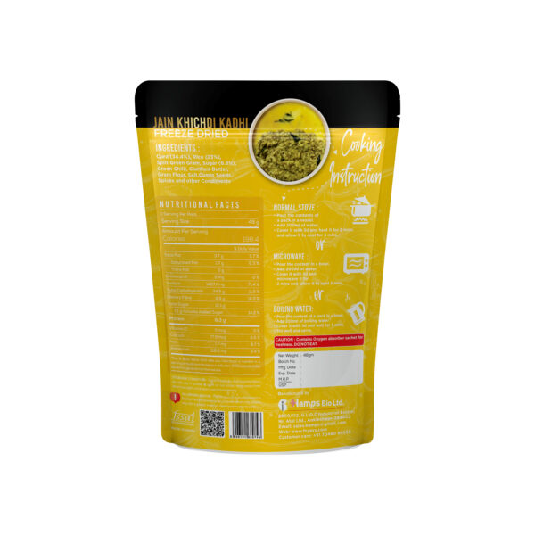 Freeze-Dried Jain Khichdi Kadhi – No Onion & Garlic | Ready to Eat | Healthy & Wholesome | Just Add Hot Water