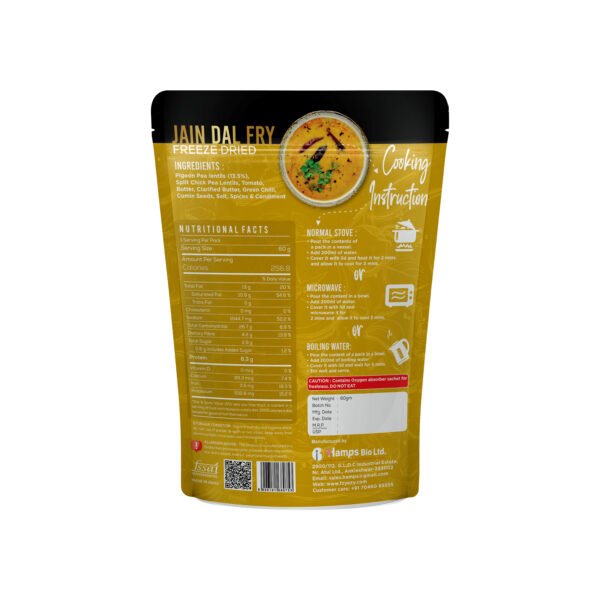 Freeze-Dried Jain Dal Fry – No Onion & Garlic | Ready to Eat | Healthy & Nutritious | Just Add Hot Water