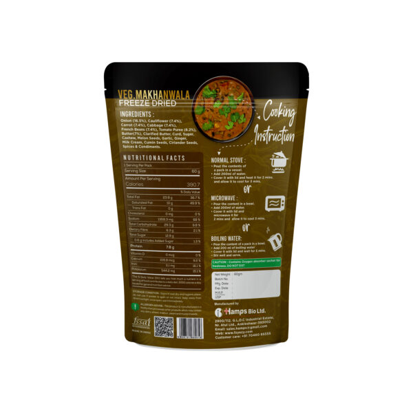 Freeze-Dried Veg Makhanwala | Ready-to-Eat Indian Curry | No Preservatives