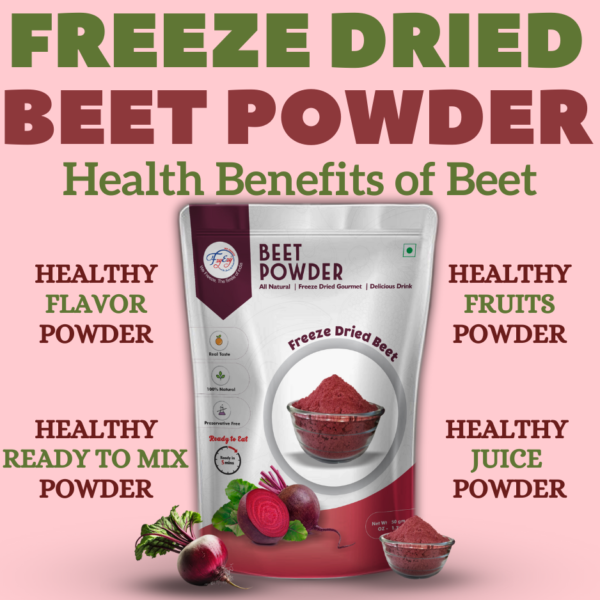 Premium Freeze-Dried Beetroot Powder | Natural Nitric Oxide Booster | Non-GMO, Gluten-Free, Vegan | Energy & Endurance Support | Perfect for Smoothies, Baking & Pre-Workout Drinks - Image 4