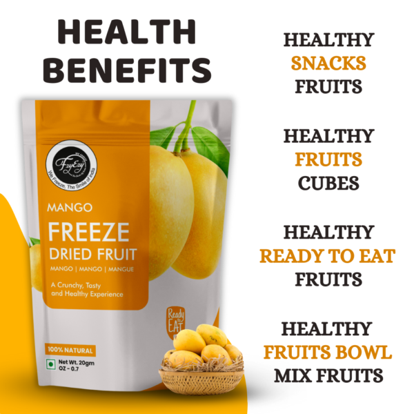 Freeze-Dried Mango Chunks– 100% Natural, Crunchy & Ready-to-Eat | Sofisty Healthy Snacks - Image 4