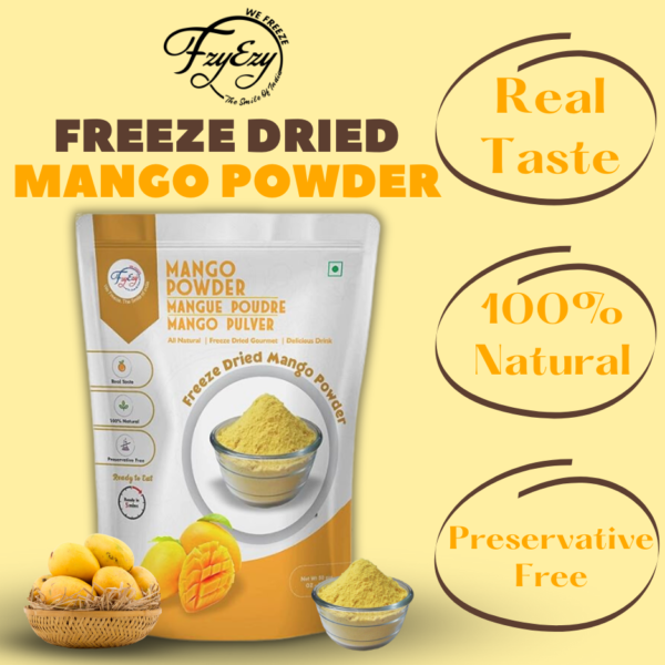 Premium Freeze-Dried Mango Powder | 100% Natural, Non-GMO, Gluten-Free, Vegan | Rich in Vitamins & Antioxidants | Perfect for Smoothies, Baking, Baby Food & Beverages | No Additives or Preservatives - Image 5