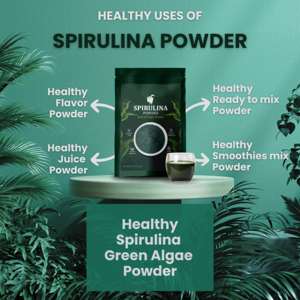Premium Spirulina Powder | 100% Pure, Natural, Non-GMO, Gluten-Free, Vegan | Superfood for Energy, Detox, Digestion, Skin & Immune Support | Perfect for Smoothies, Juices & Shakes (227g) - Image 4
