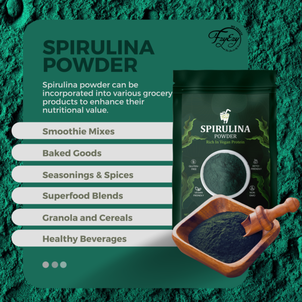Premium Spirulina Powder | 100% Pure, Natural, Non-GMO, Gluten-Free, Vegan | Superfood for Energy, Detox, Digestion, Skin & Immune Support | Perfect for Smoothies, Juices & Shakes (227g) - Image 5
