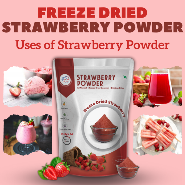 Premium Freeze-Dried Strawberry Powder | 100% Natural | Non-GMO, Gluten-Free, Vegan | Rich in Antioxidants & Vitamin C | Perfect for Smoothies, Baking, Yogurt & More - Image 4