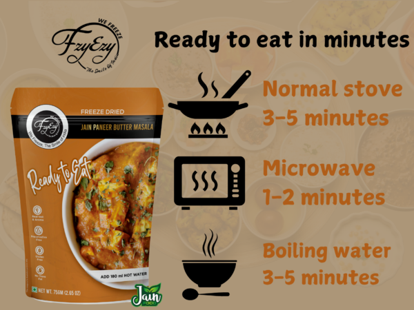 Freeze-Dried Jain Paneer Butter Masala – No Onion & Garlic | Ready to Eat | Authentic & Creamy | Just Add Hot Water - Image 8
