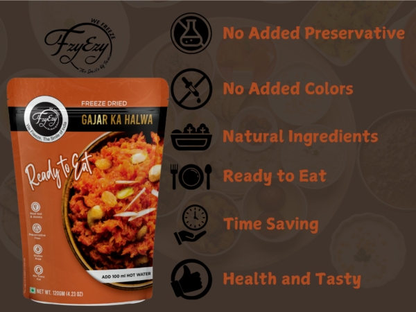Freeze-Dried Gajar Ka Halwa – Ready to Eat | Authentic Indian Dessert | Just Add Hot Water - Image 7