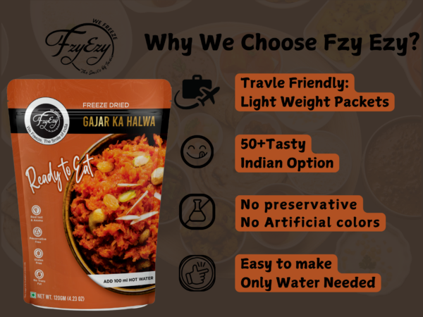 Freeze-Dried Gajar Ka Halwa – Ready to Eat | Authentic Indian Dessert | Just Add Hot Water - Image 6