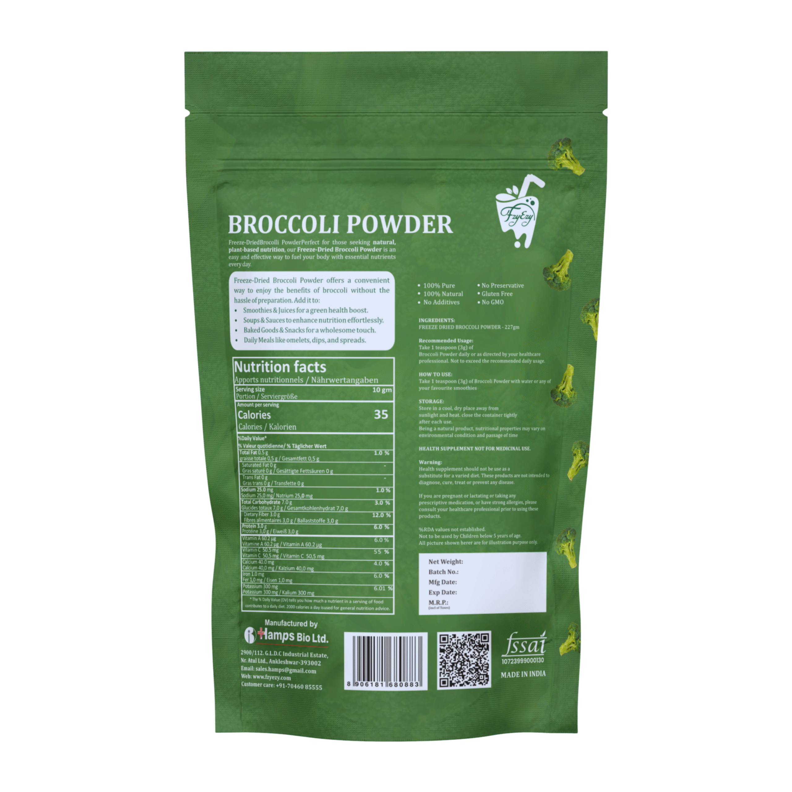 Freeze Dried Broccoli Powder